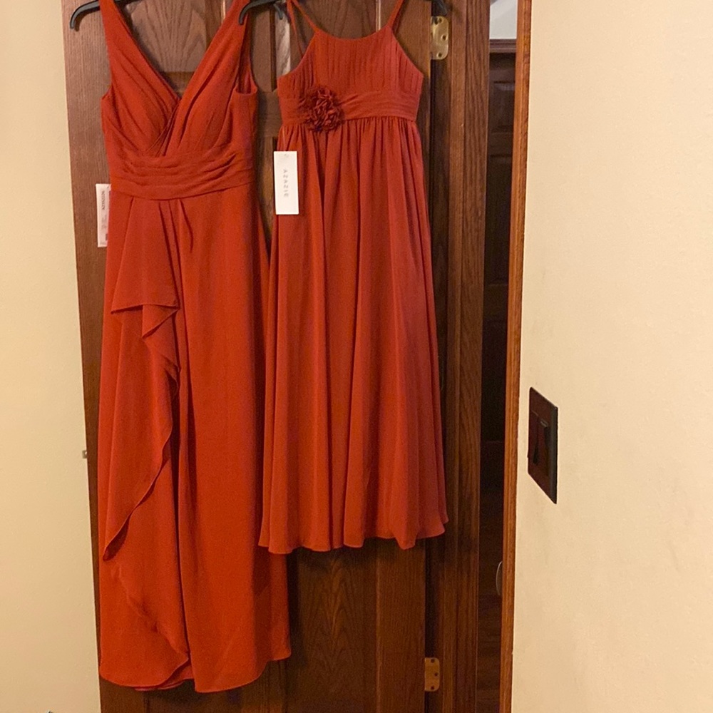 Azazie Bridesmaid and Junior Bridesmaid formal dresses bundle.